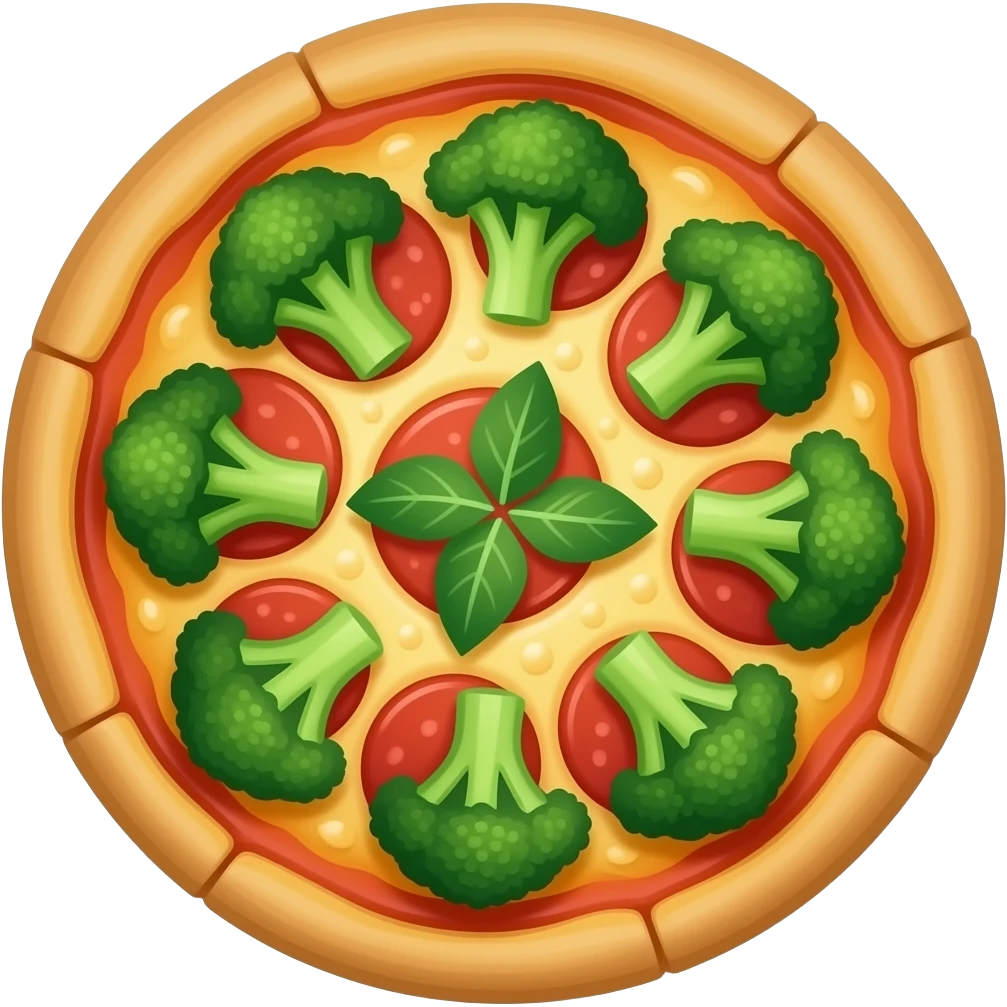 What if we mix the pizza with some broccoli. Pizzoli. Broccza emoji