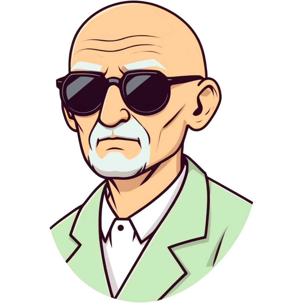 bald old man with sunglasses emoji