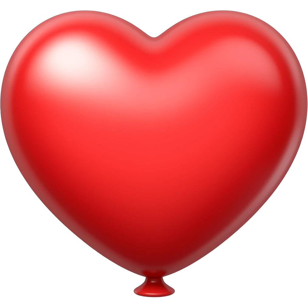 heart birthday balloon in vibrant red color emoji