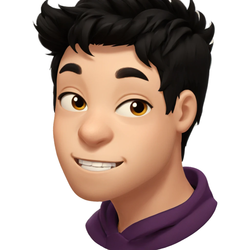 smiling boy with black hair emoji