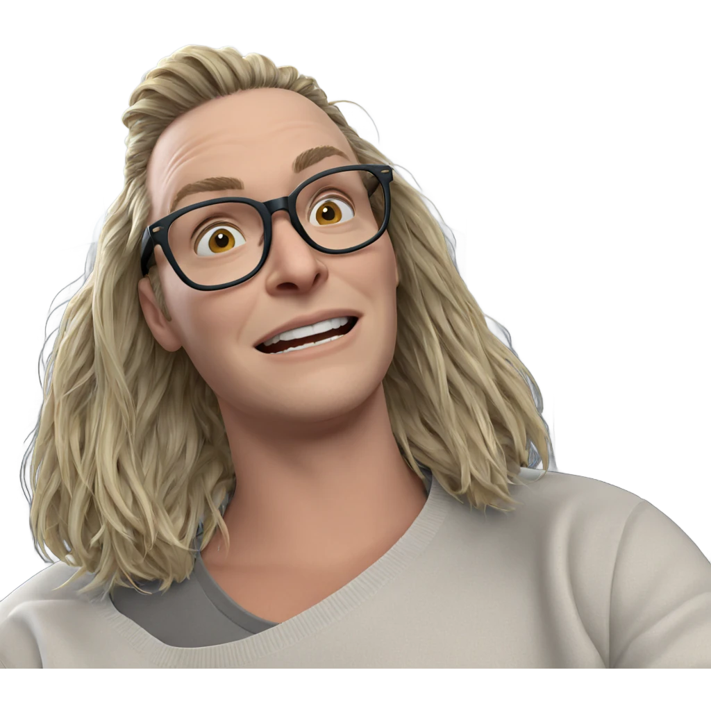 blonde boy with glasses sweater emoji