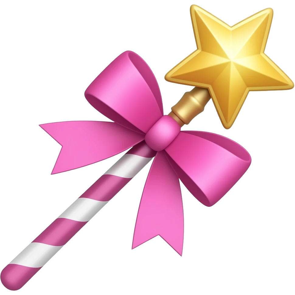 Pink Ribboned magic wand emoji