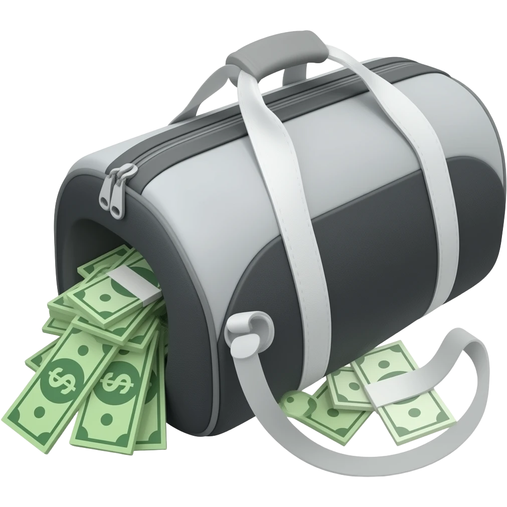 SAC DE SPORT long grand REMPLI DE CASH emoji