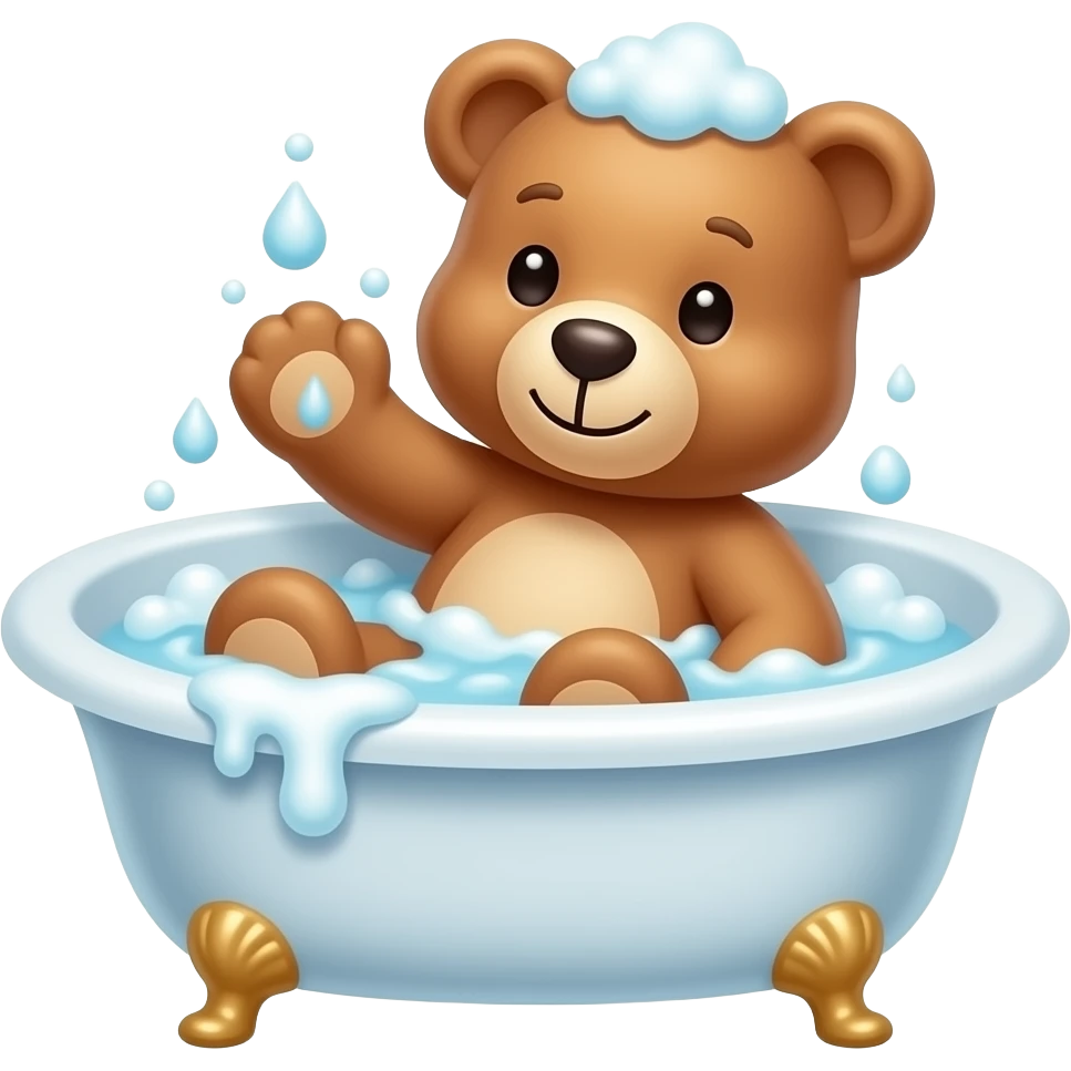 teddy bear playing in the bath emoji