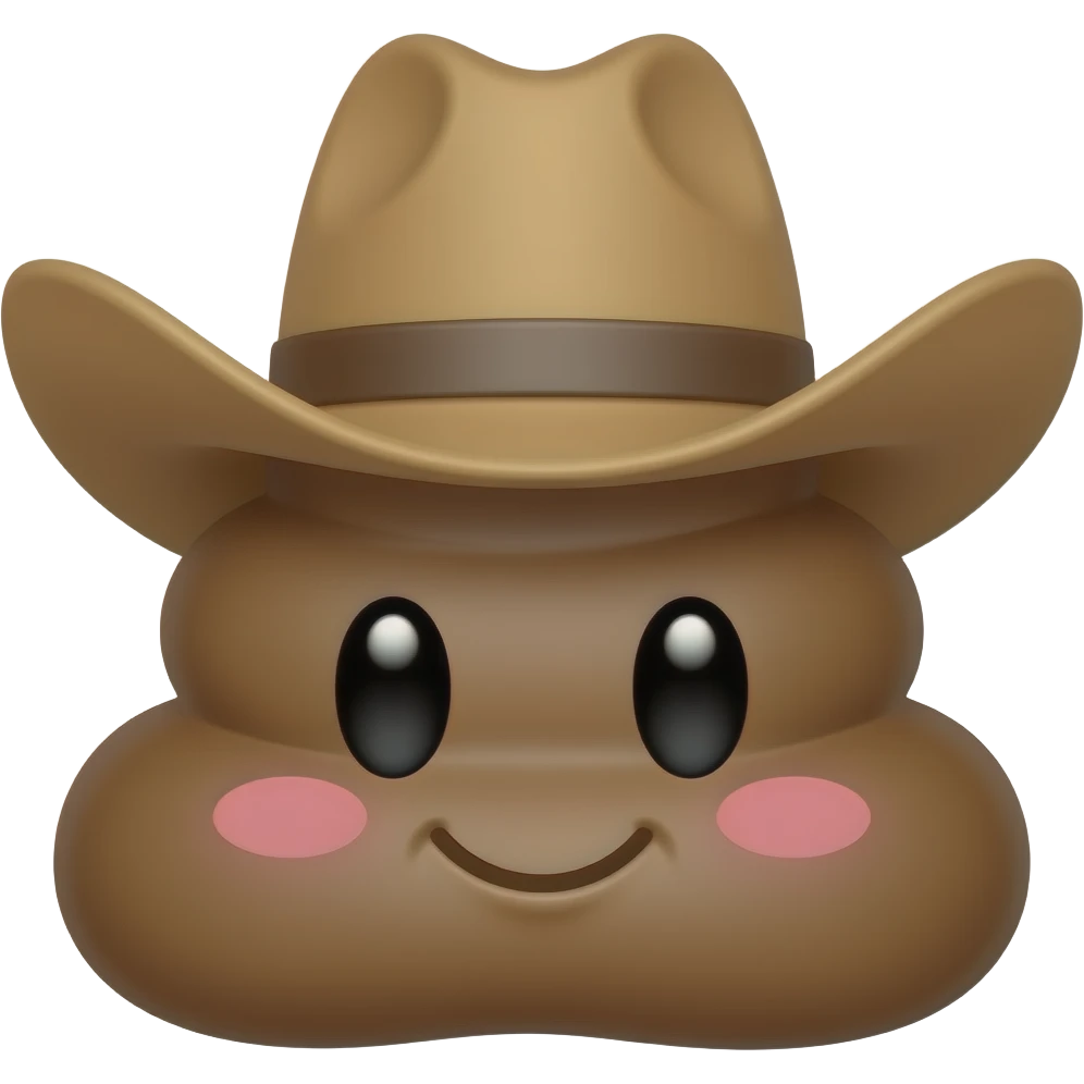 Cute 💩 with cowboy hat emoji