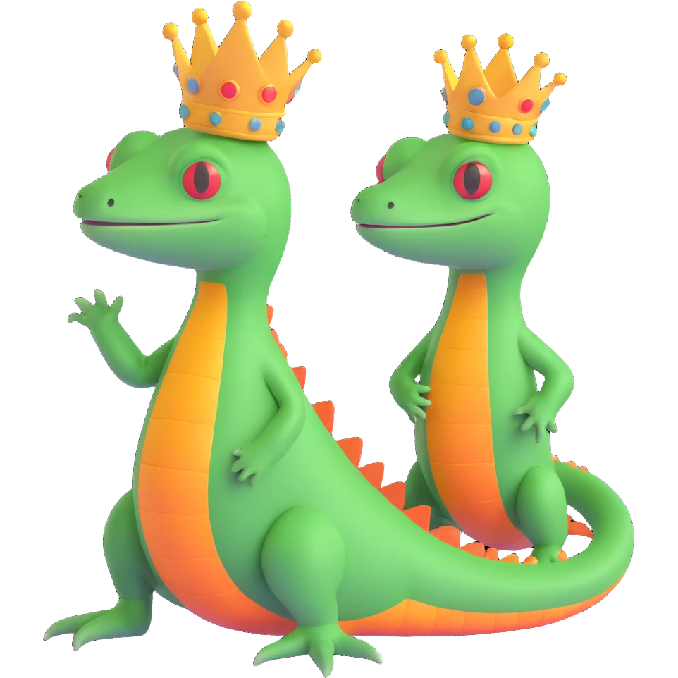 Lizard king and queen emoji