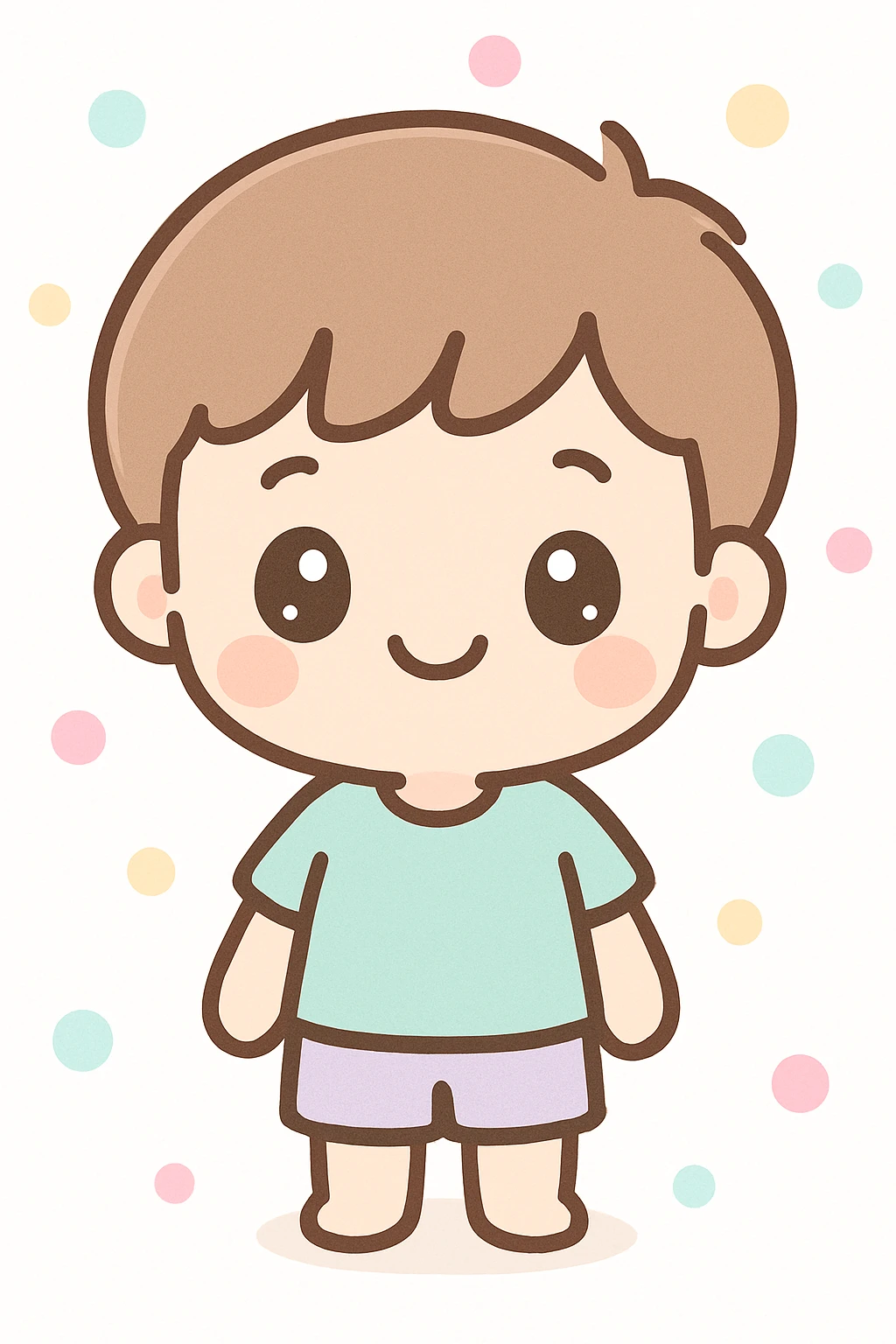 happy boy, kawaii style emoji