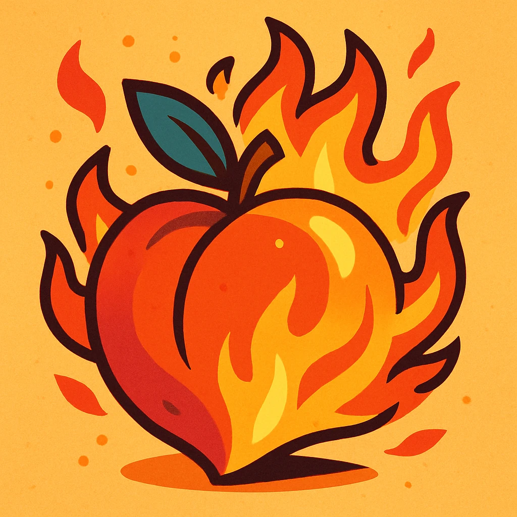 fire peach emoji