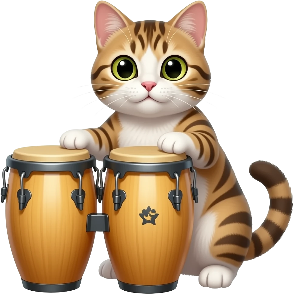 Cat playing conga emoji
