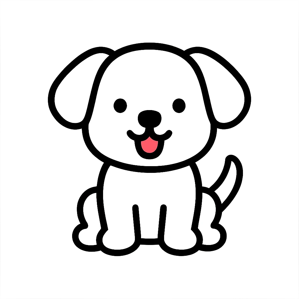 cute cartoon white puppy emoji