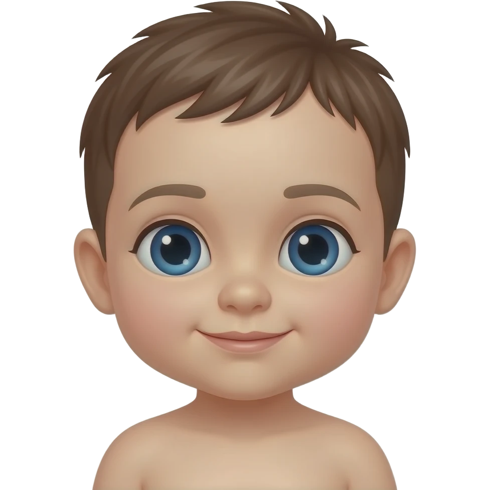 Brown hair blue eyes newborn emoji