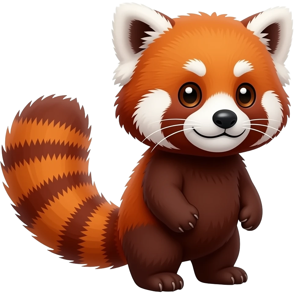 Miss you  red panda, cartoon emoji