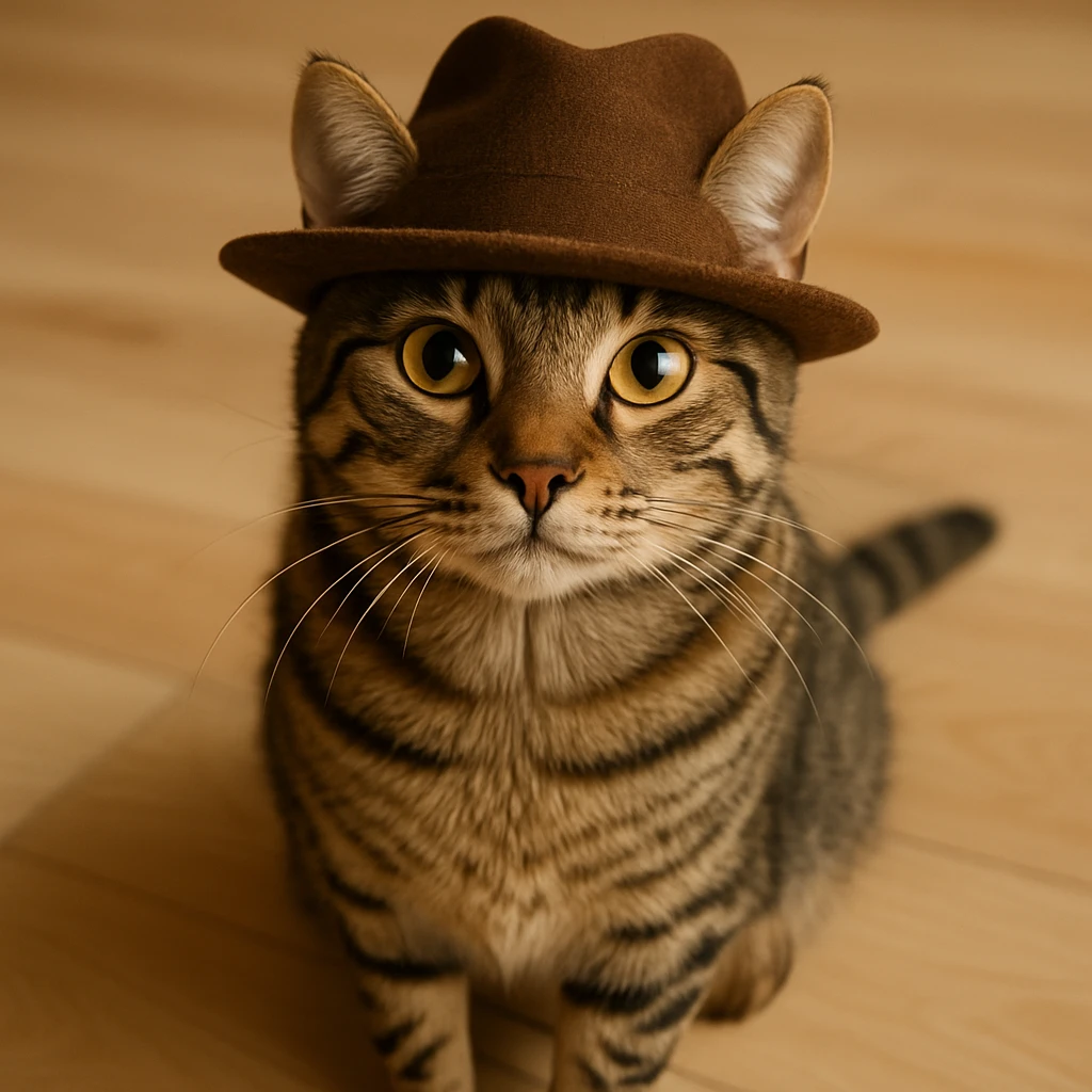 give the cat a hat emoji