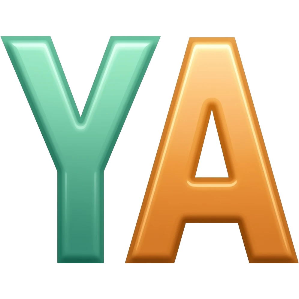 clean YA letters in a bright single color emoji