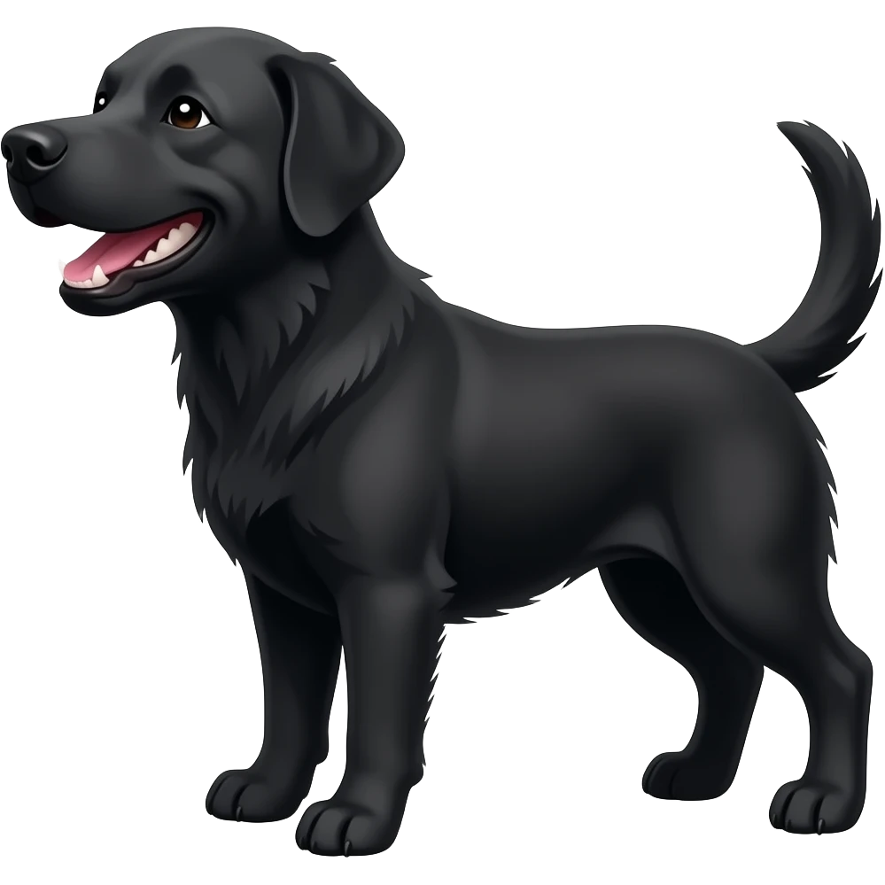 black dog laughing emoji