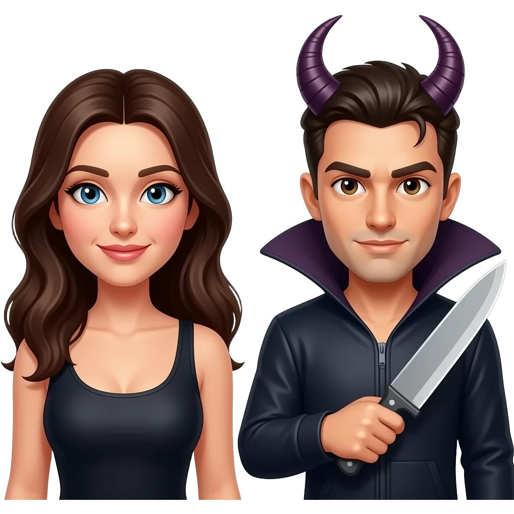 que sea mujer una buena y una mala el doppleganger es mala con un cuchillo emoji