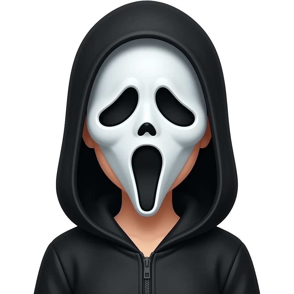 A YOUNG WOMAN WITH GHOSTFACE MASK emoji