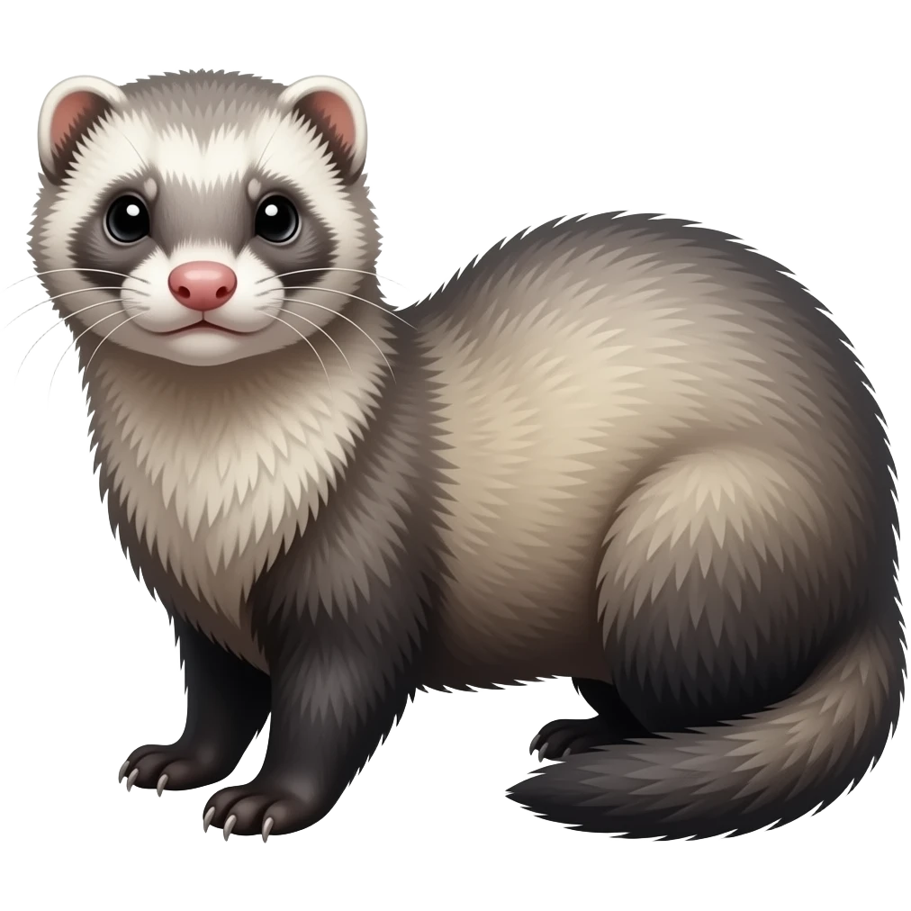 Gray black Ferret by dishwasher emoji