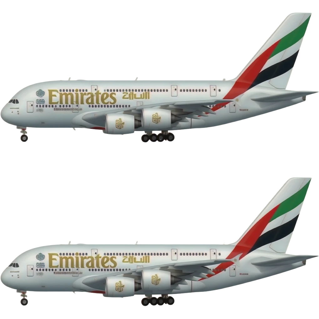 emirates A380 emote in front / side view emoji
