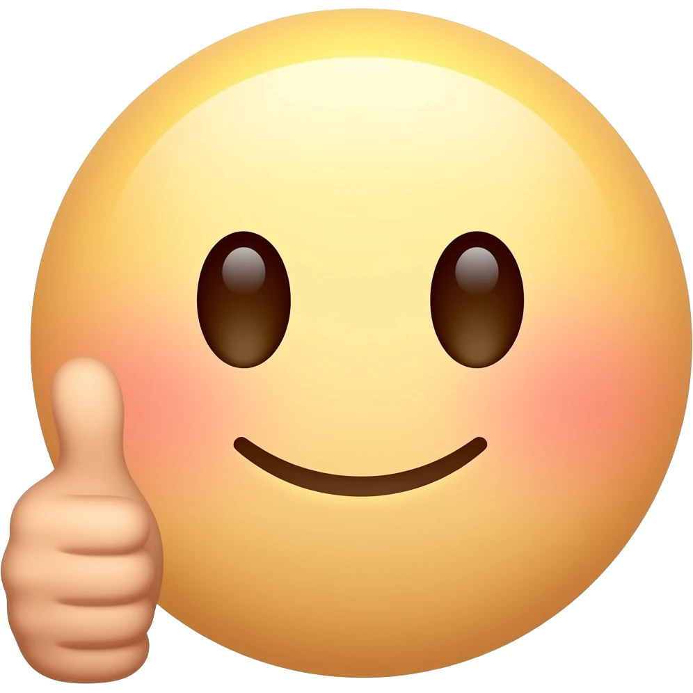 Emo round face  emoji thumbs up emoji