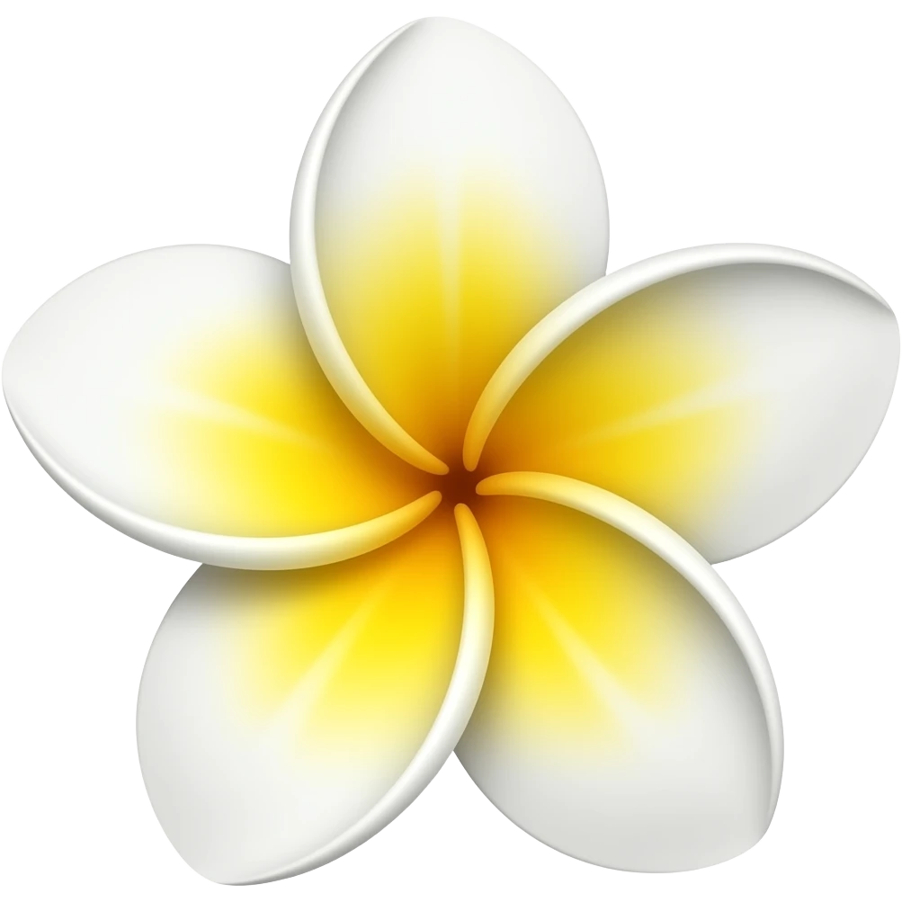 Just plumeria flower centre need to be yellow and white outside make it emoji  how can I make it as emoji emoji