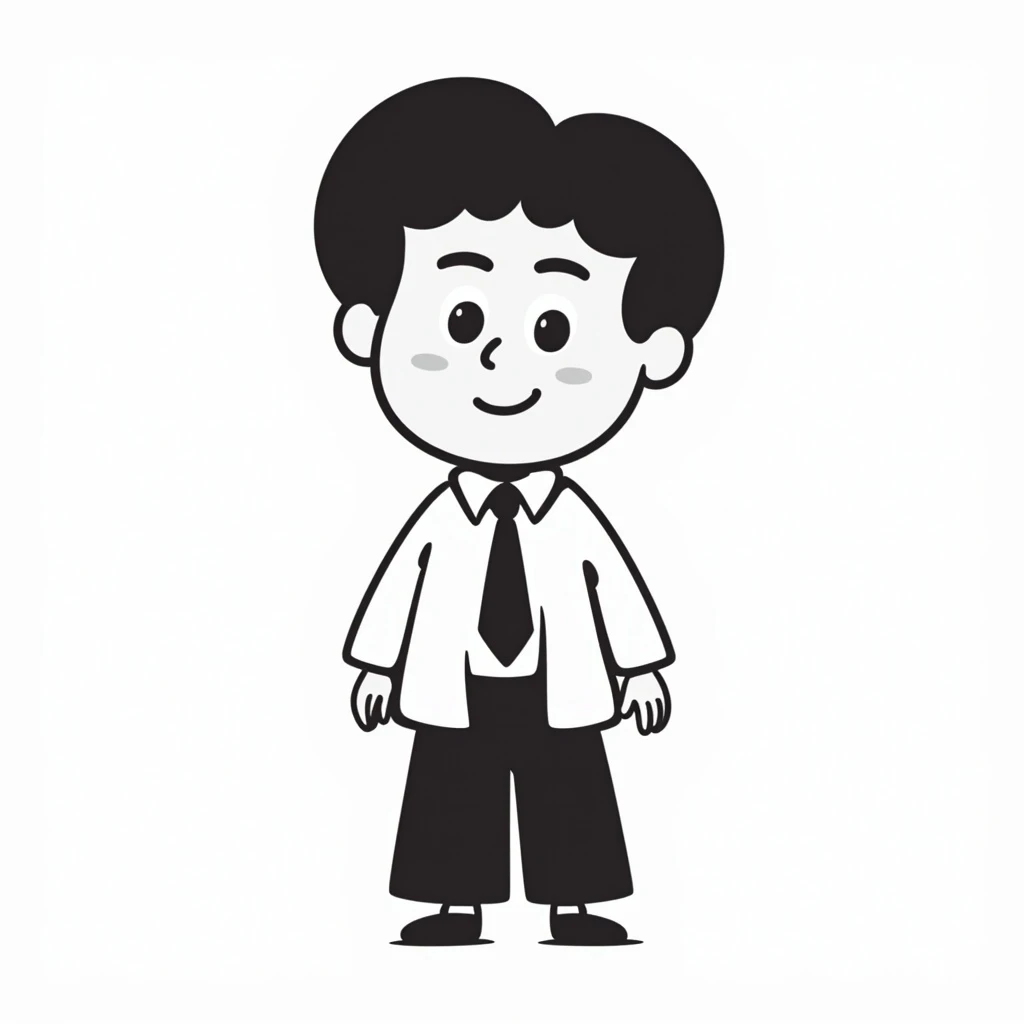 clean hand-drawn emoji-style avatar of a professional team member, friendly minimal look, soft colors, subtle facial expression, dressed in business attire, plain or lightly colored background, modern vector illustration style for startup websites emoji