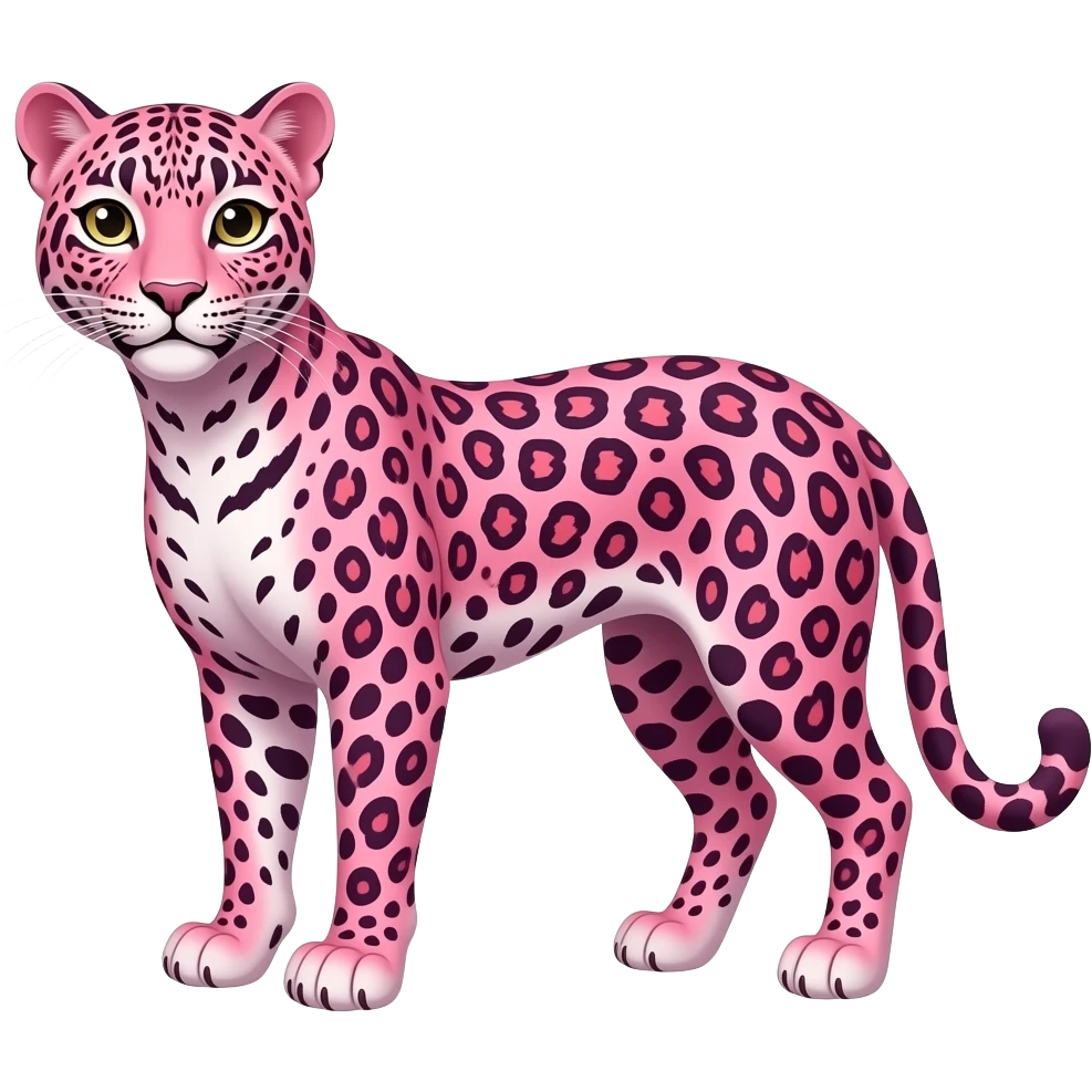 Leopardo rosado seductor emoji