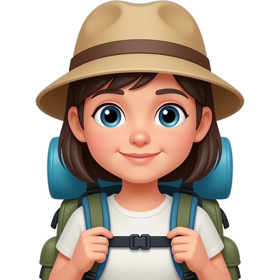 backpacker young girl emoji