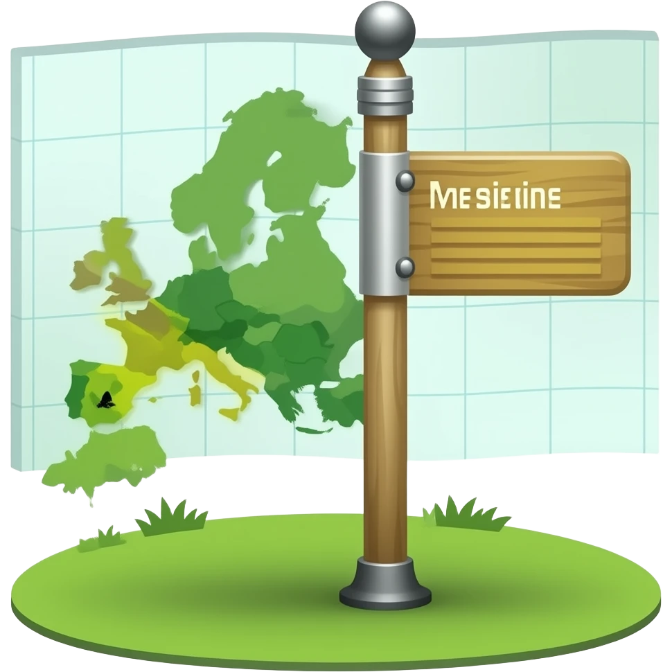 generate a signpost showing a map of protected areas without names emoji