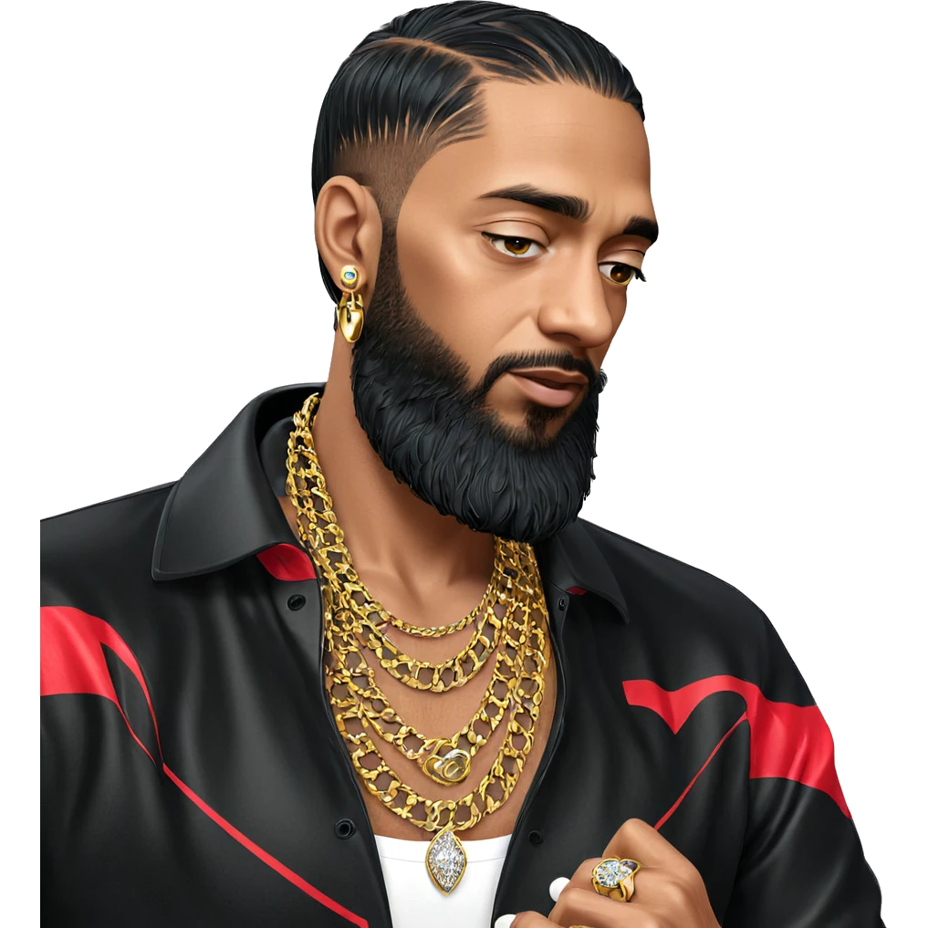 male portrait with jewelry emoji