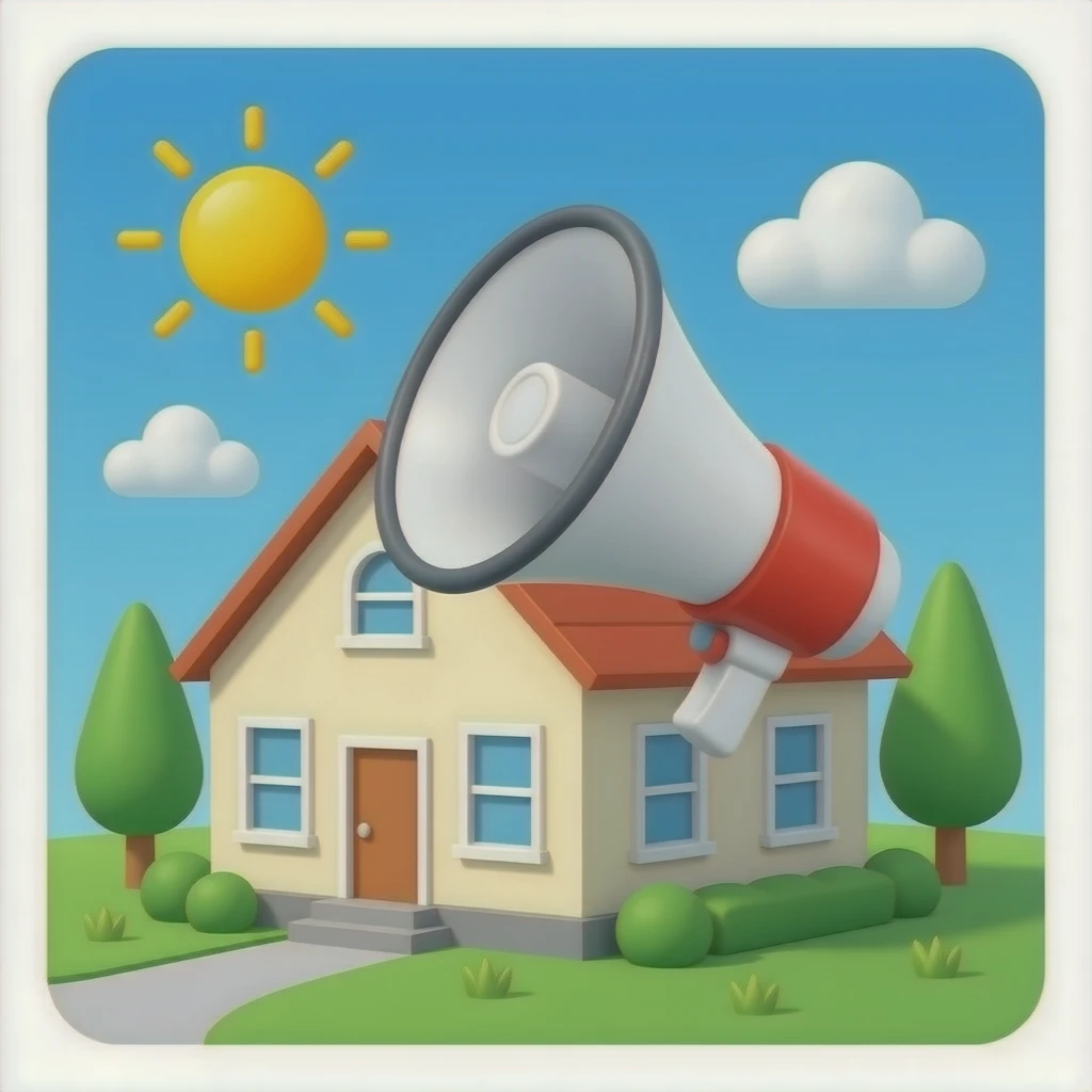 casa y megafono emoji