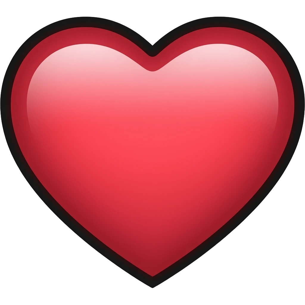 corazon, con contorno negro y lo demás que no tenga nada,quitale lo blanco emoji