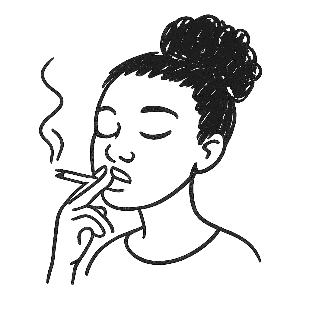 black girl smoking emoji
