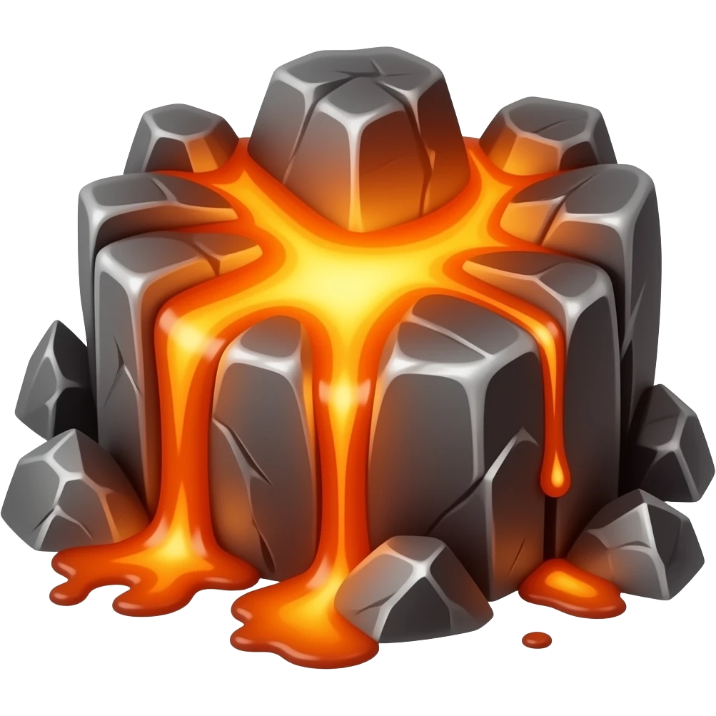 Melting metal ore emoji
