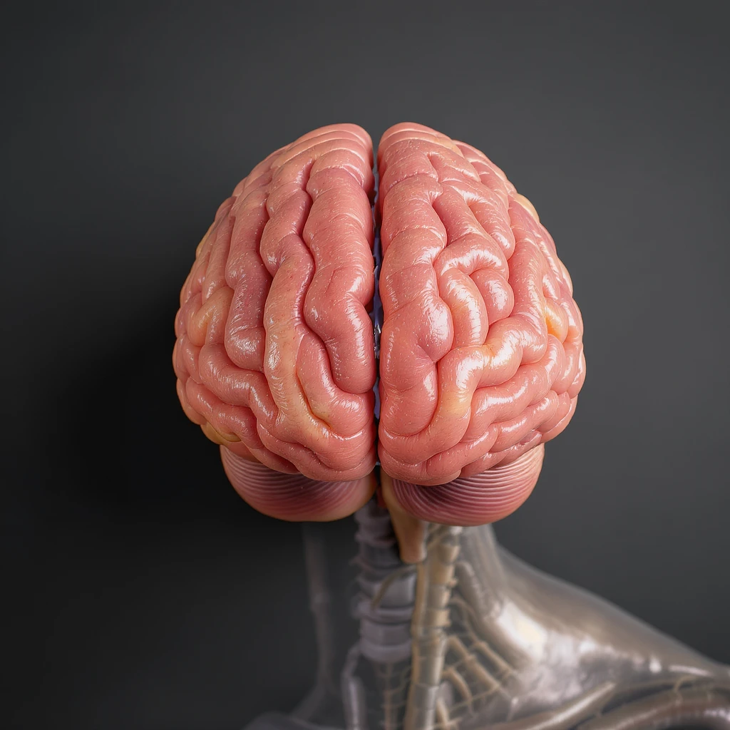 realistic human brain, detailed, top view emoji