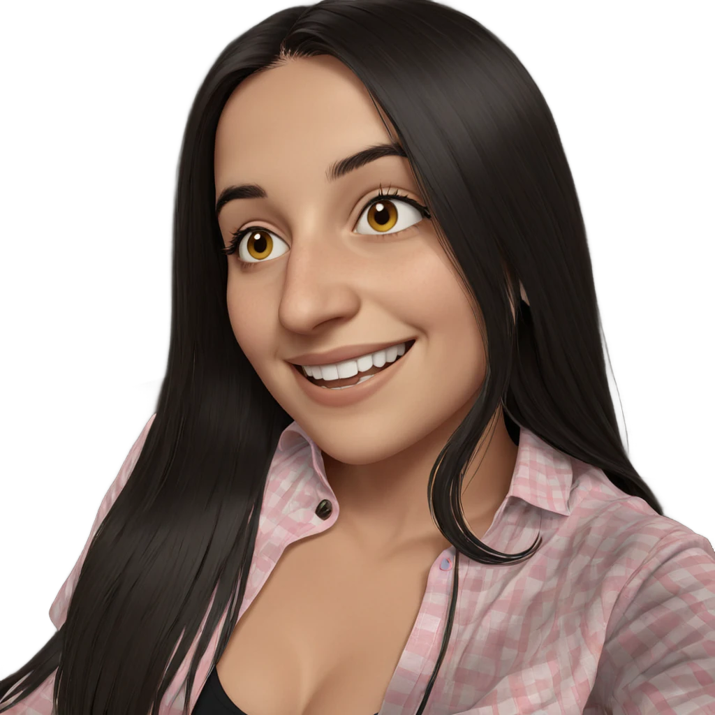 smiling girl with long hair emoji