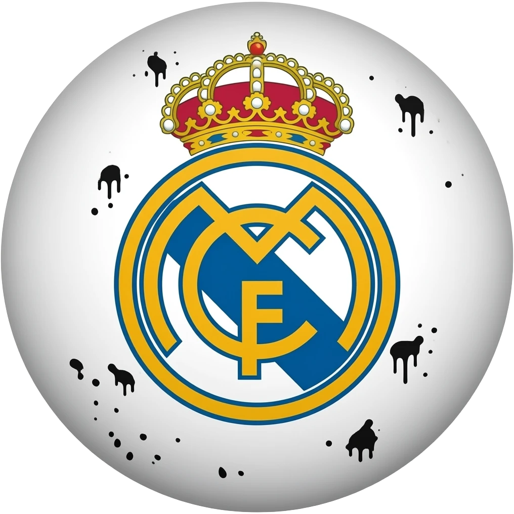 hazme la bandera de Real Madrid manchada de mierda con mucha que ponga con letras merengues de mierda emoji