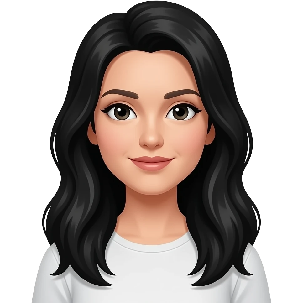 Lady long hair black emoji