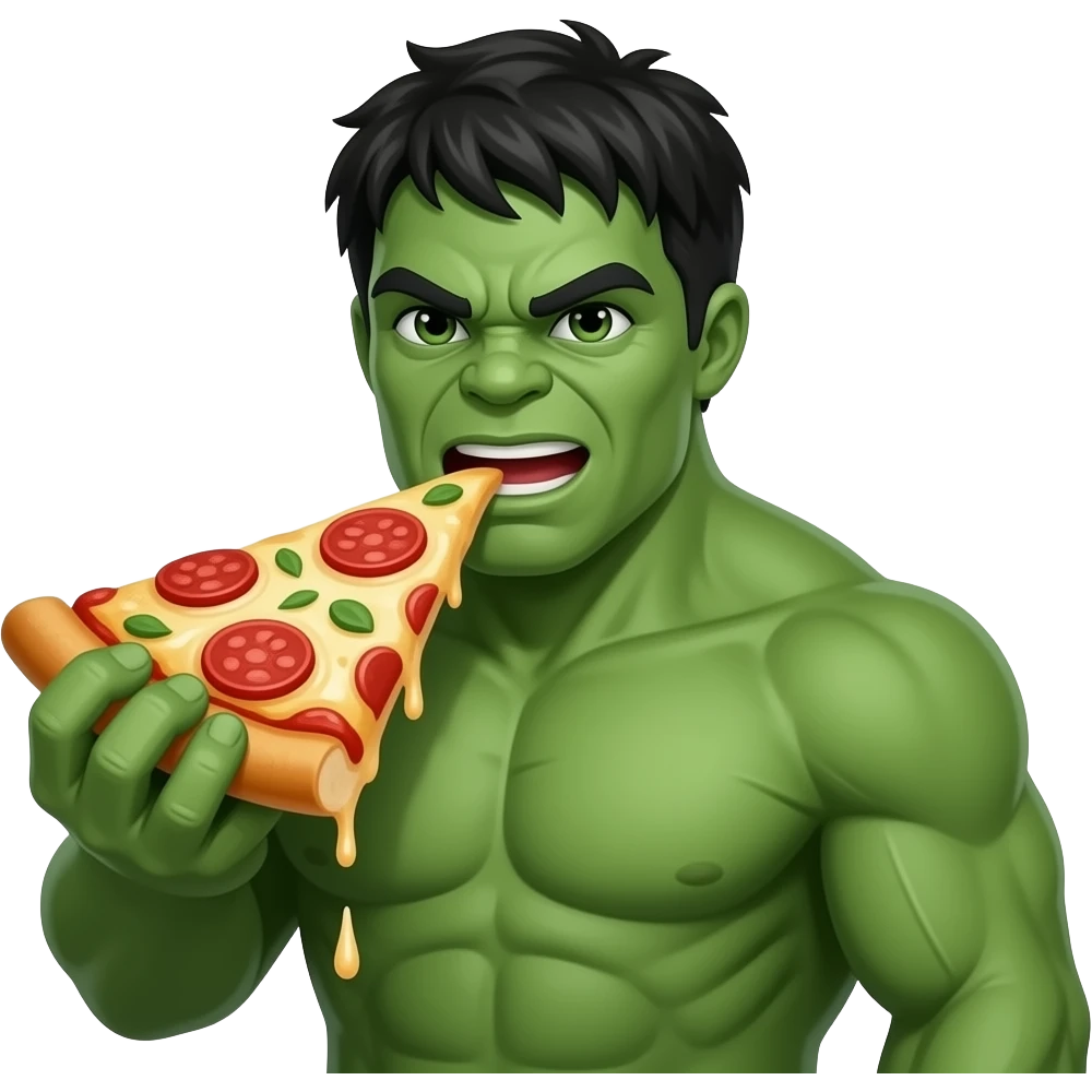 Red hulk eating pizza emoji