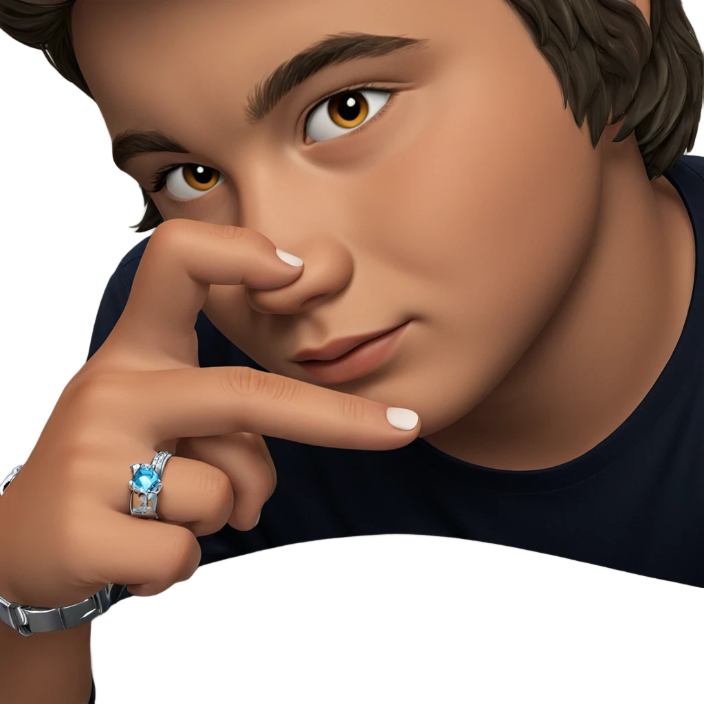 boy with jewelry closeup emoji