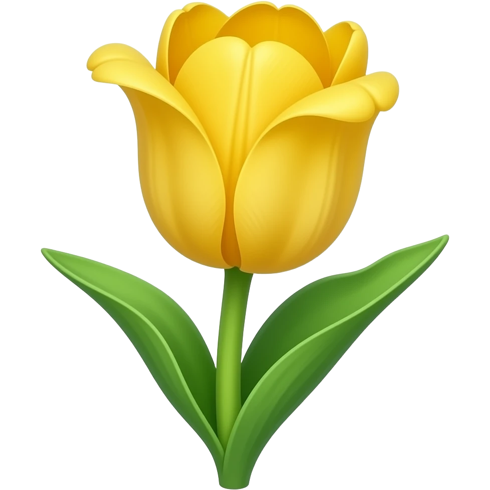 нарисуй желтый бахромчатый тюльпан на стебле emoji