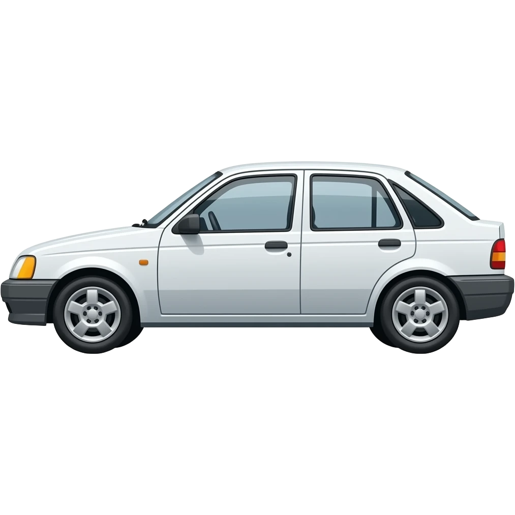 White Vauxhall Nova side view full car emoji