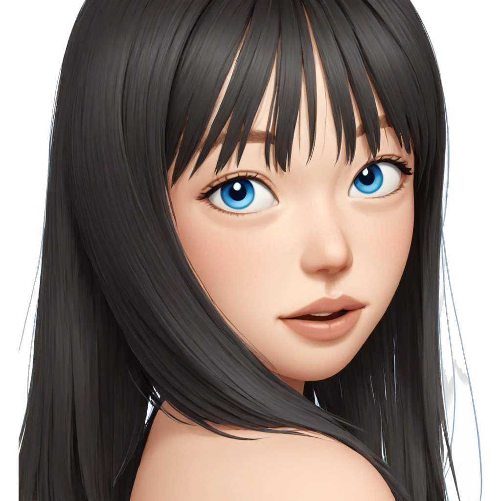 girl with blue eyes portrait emoji