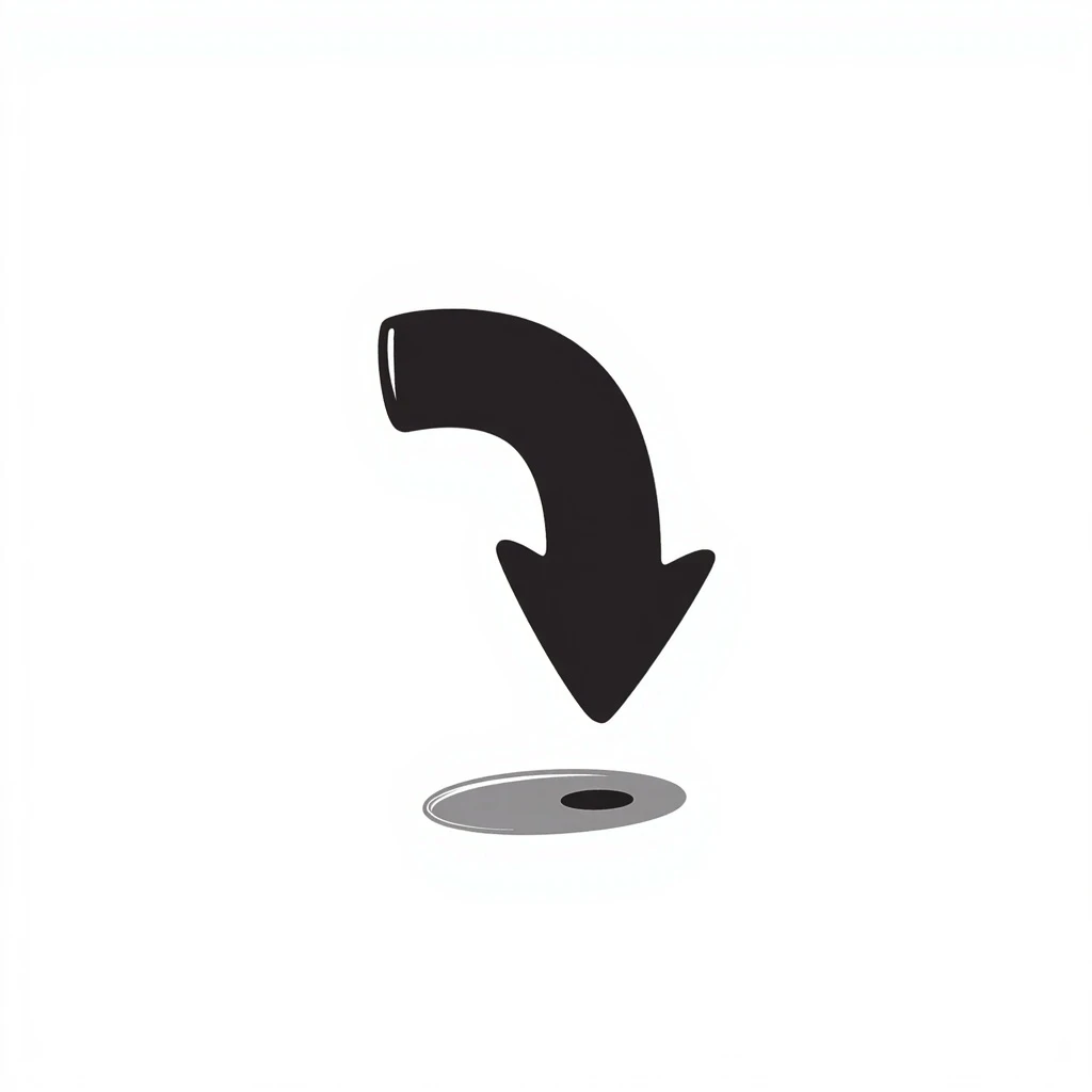 Blue arrow pointing down, add a shadow emoji