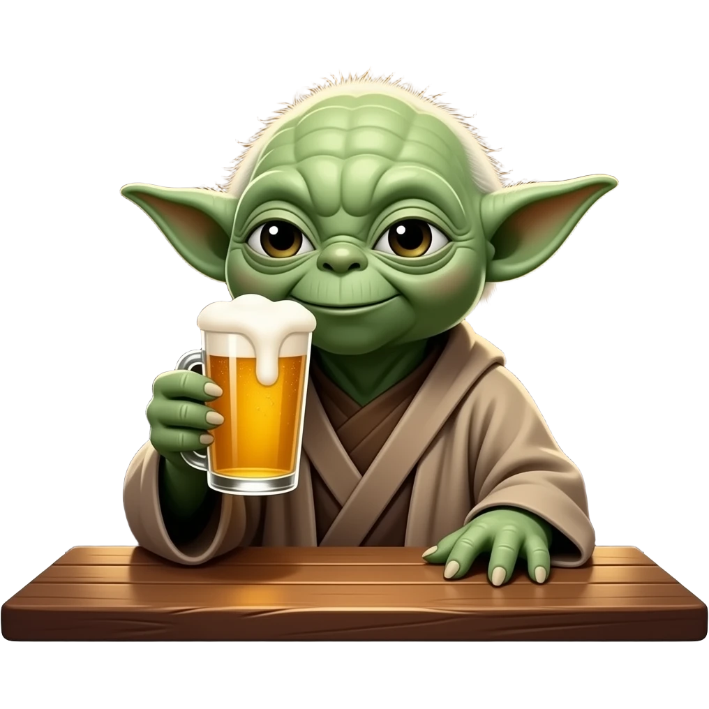 Yoda drink beer emoji