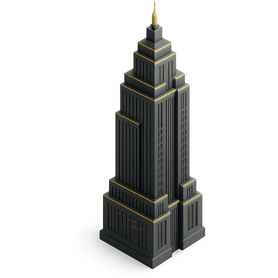 a modern skyscraper in 3D black style emoji