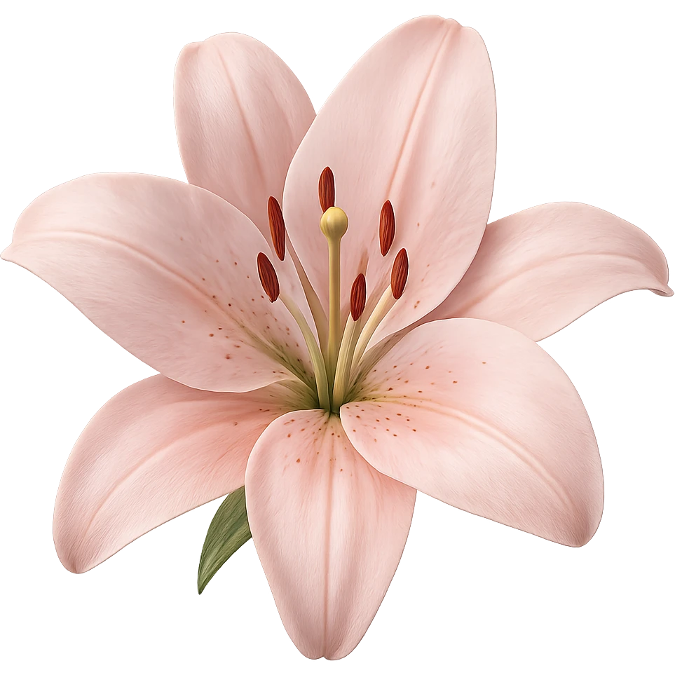 a hyper-realistic light pink lily, lifelike texture and color emoji