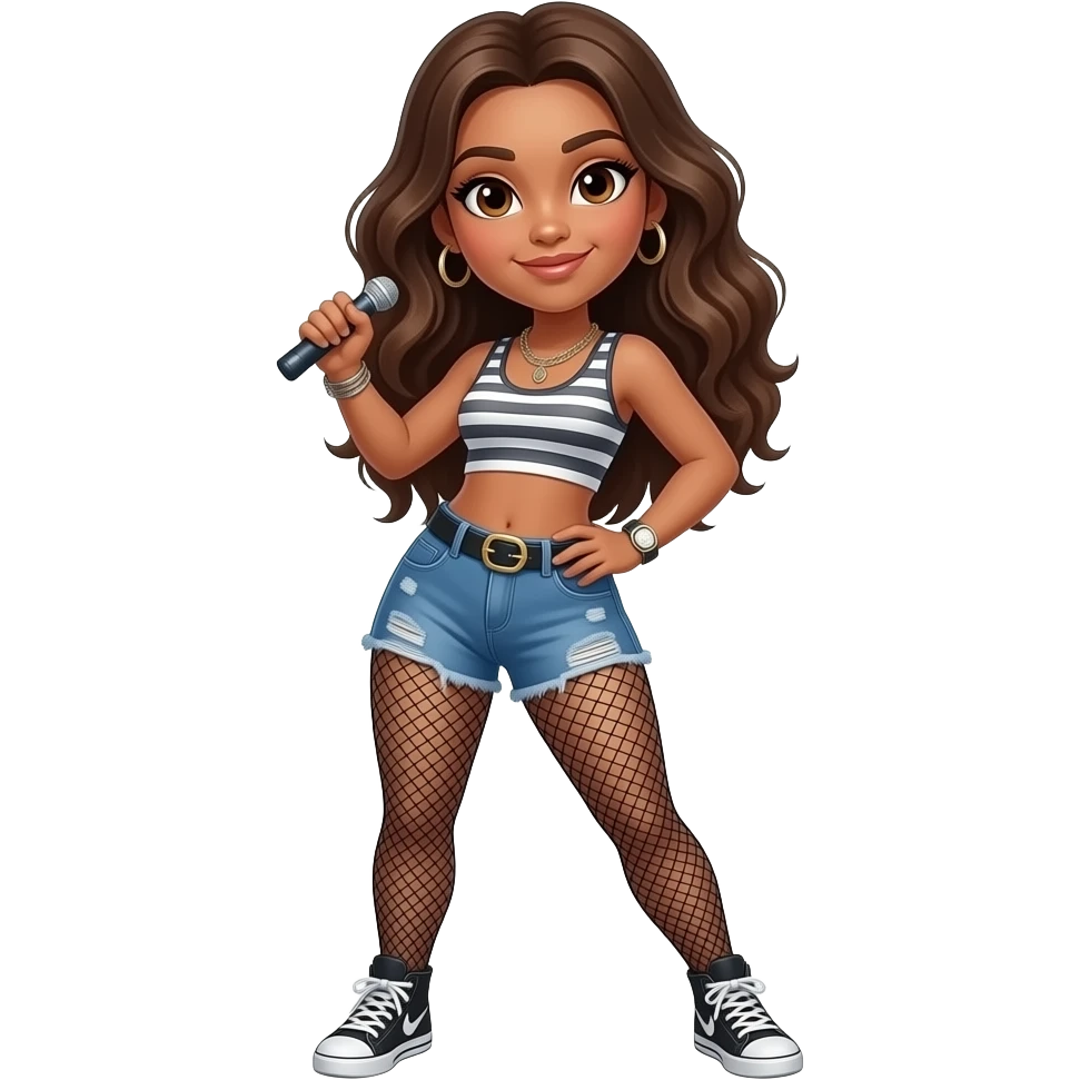 sassy baddie barelina dancer light brown skin color and brown eyes emoji