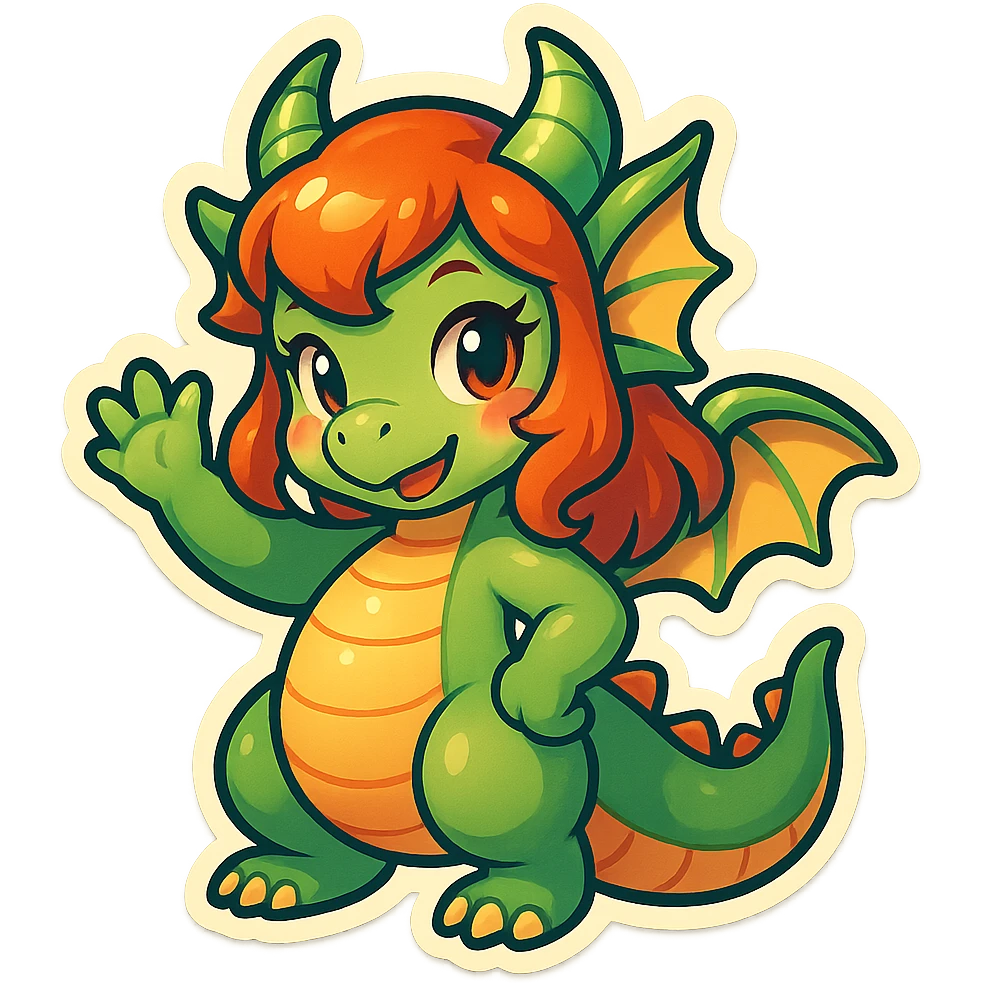 cute dragon girl emoji