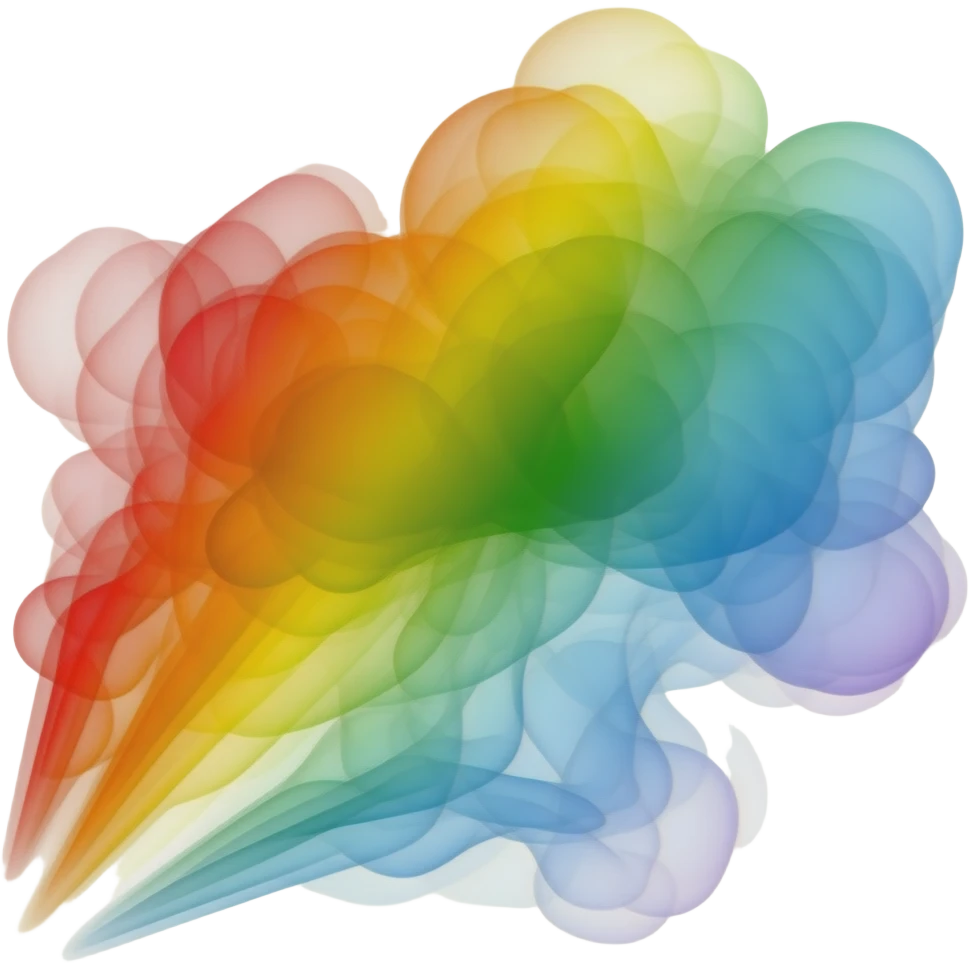 Rainbow colored smoke emoji